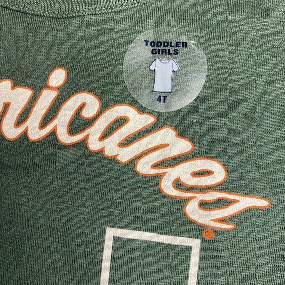 Hurricanes University of Miami Toddler T-Shirt Girls The U Logo NCAA 4T NEW - Picture 2 of 4